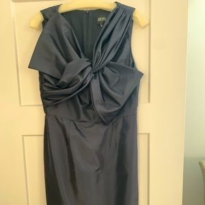 Bigio Navy Tafetta Cocktail Dress